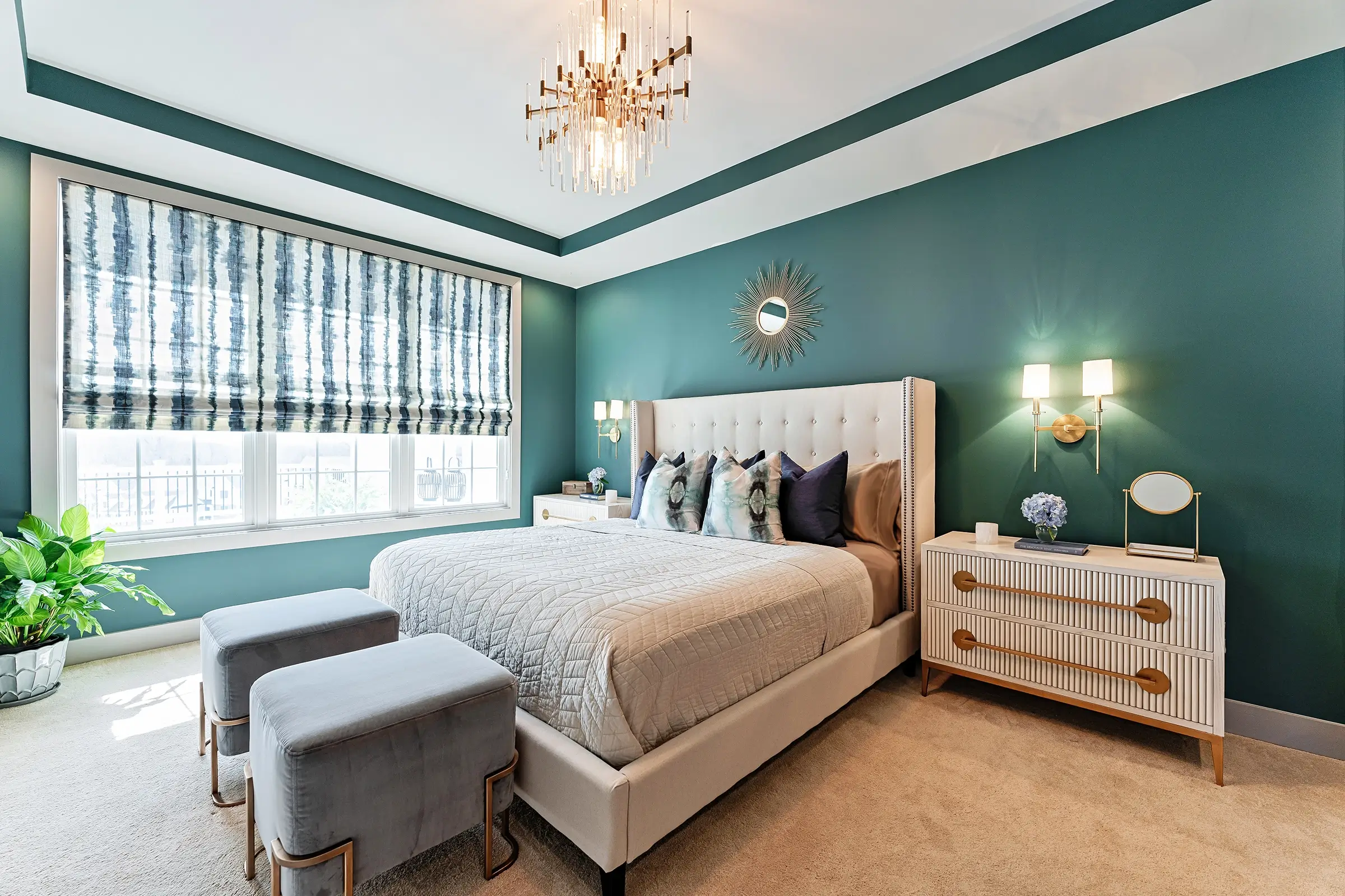 Warm neutral bedroom interior