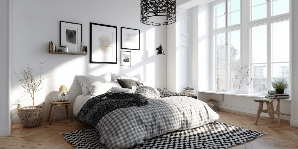 Bedroom with soft layered textures