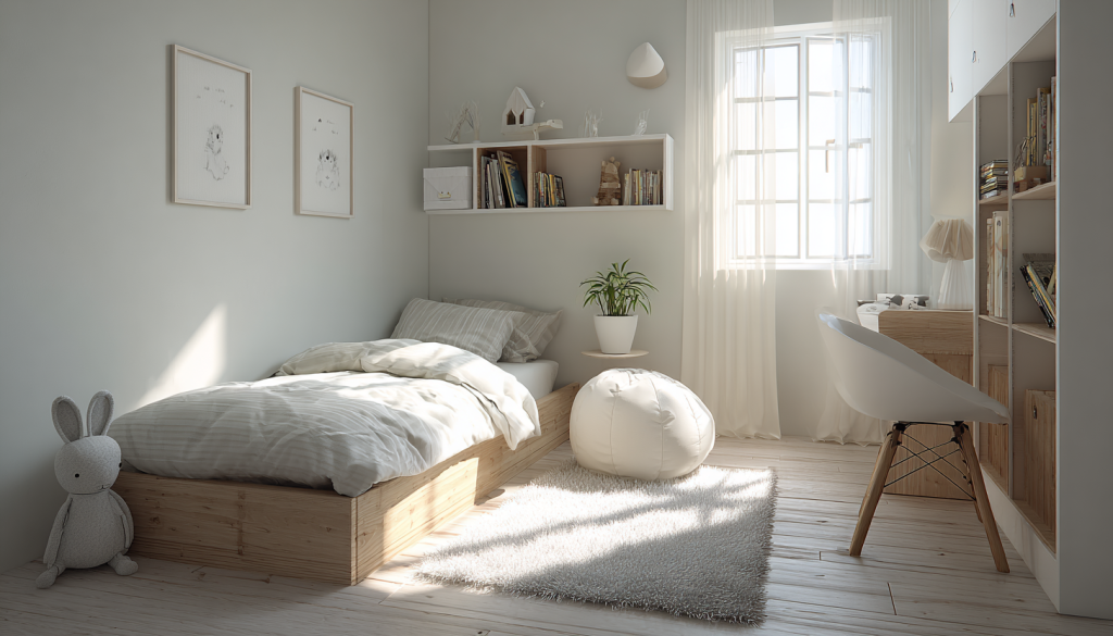 Compact luxury bedroom interior